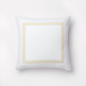 Threshold Studio McGee Slub Border Applique Pillow 24" Camel Yellow Target‎
